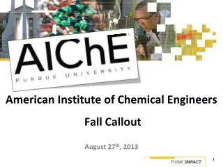 American Institute of Chemical Engineers Fall Callout