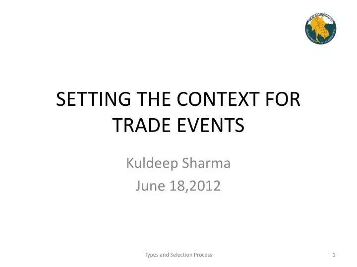 setting the context for trade events