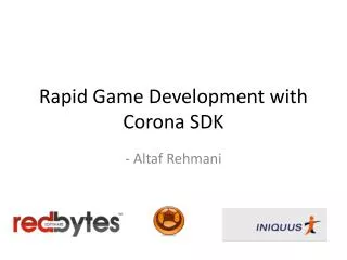 Rapid Game Development with Corona SDK