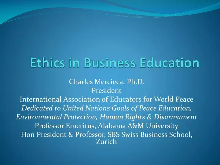 ethics in business education