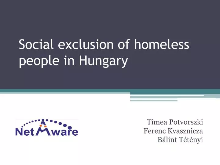 social exclusion of homeless people in hungary
