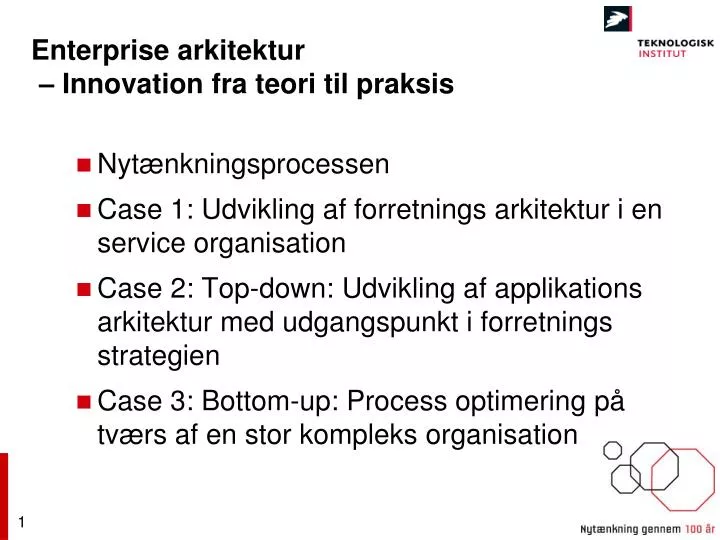 enterprise arkitektur innovation fra teori til praksis