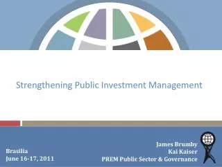 Strengthening Public Investment Management