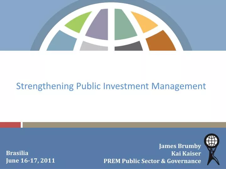 strengthening public investment management
