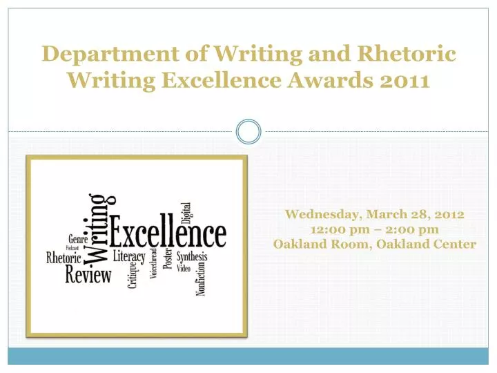 department of writing and rhetoric writing excellence awards 2011