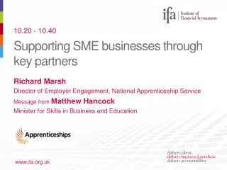 Supporting SME businesses through key partners