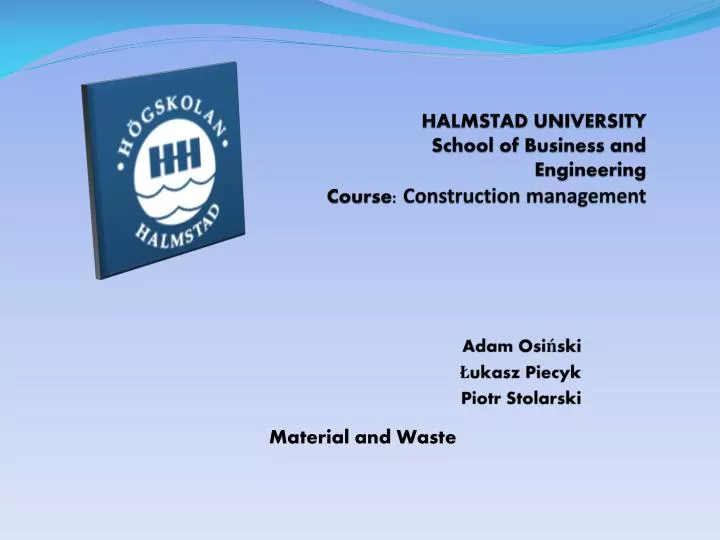 halmstad university school of business and engineering course construction management