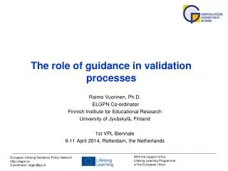 The role of guidance in validation processes