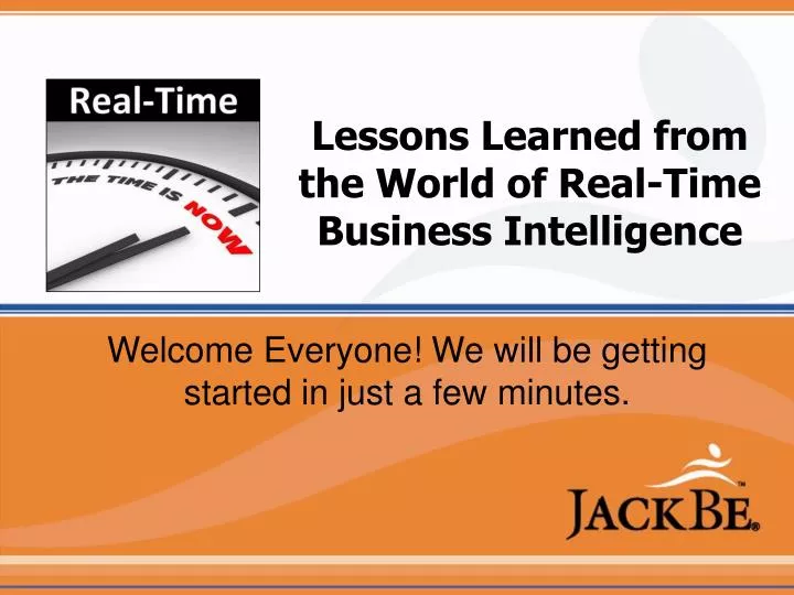lessons learned from the world of real time business intelligence
