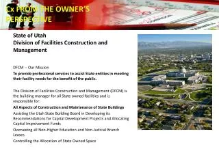 State of Utah Division of Facilities Construction and Management