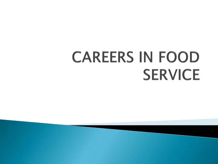 careers in food service