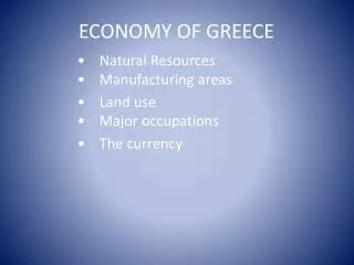 ECONOMY OF GREECE