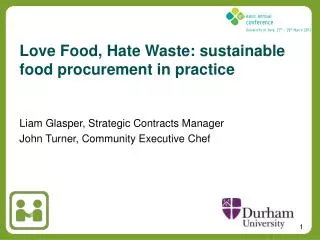 Love Food, Hate Waste: sustainable food procurement in practice
