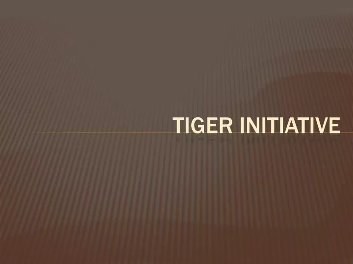 tiger initiative