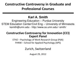 Constructive Controversy in Graduate and Professional Courses
