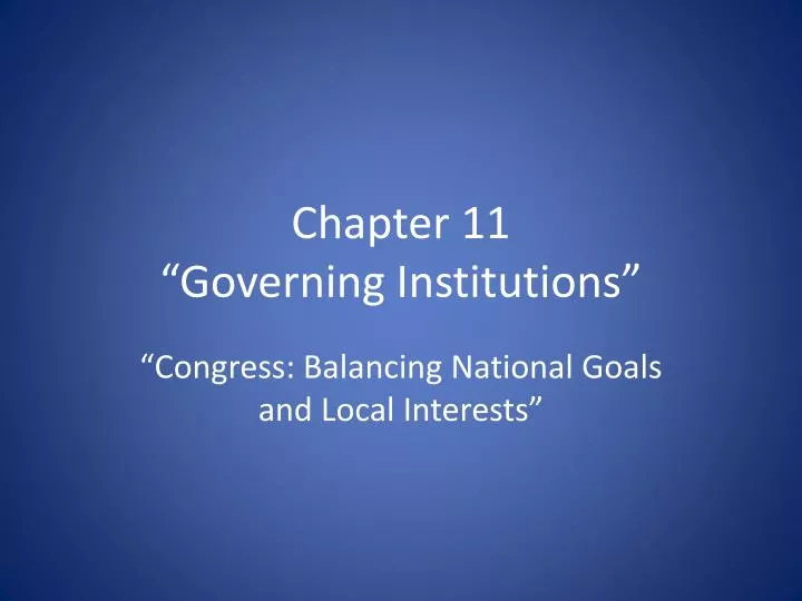 chapter 11 governing institutions