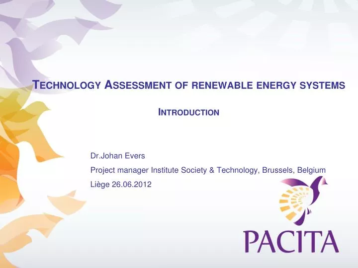 technology assessment of renewable energy systems introduction