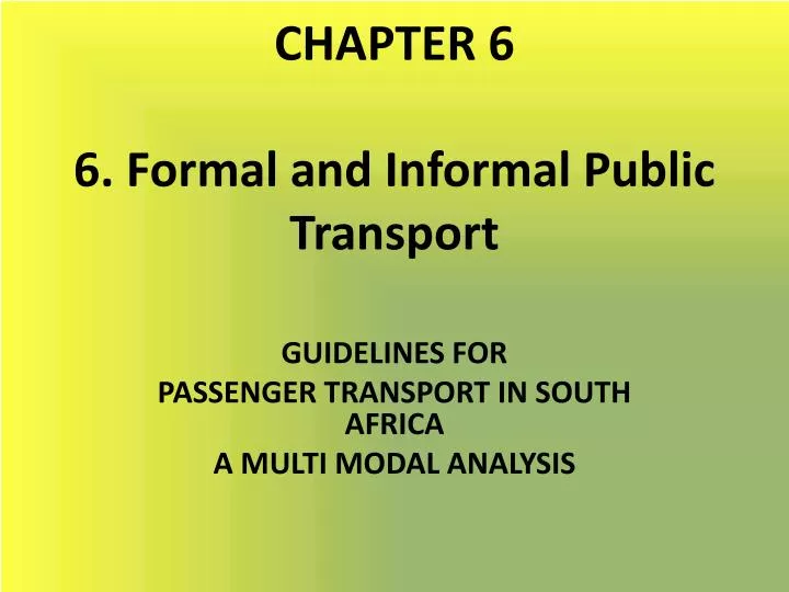 chapter 6 6 formal and informal public transport