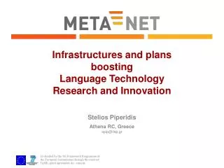 Infrastructures and plans boosting Language Technology Research and Innovation