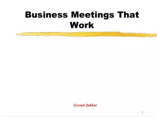 Business Meetings That Work