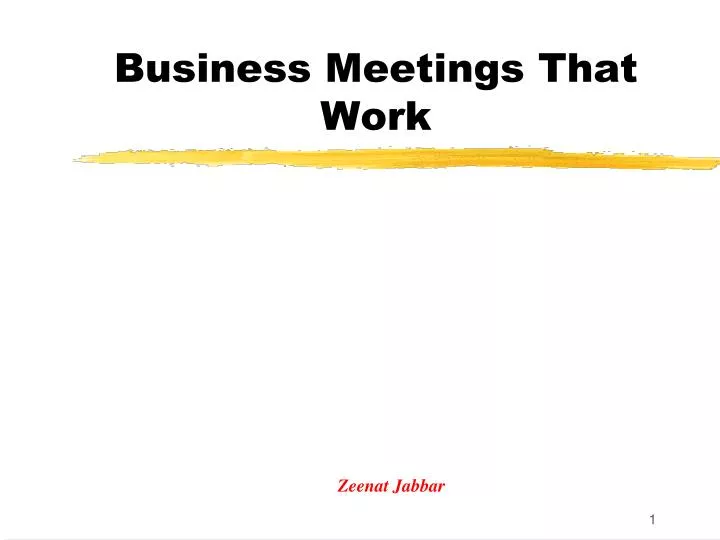 business meetings that work