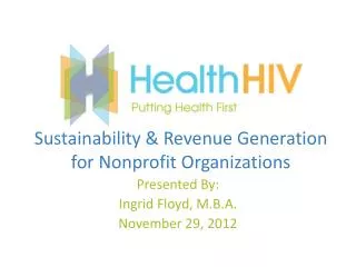 Sustainability &amp; Revenue Generation for Nonprofit Organizations