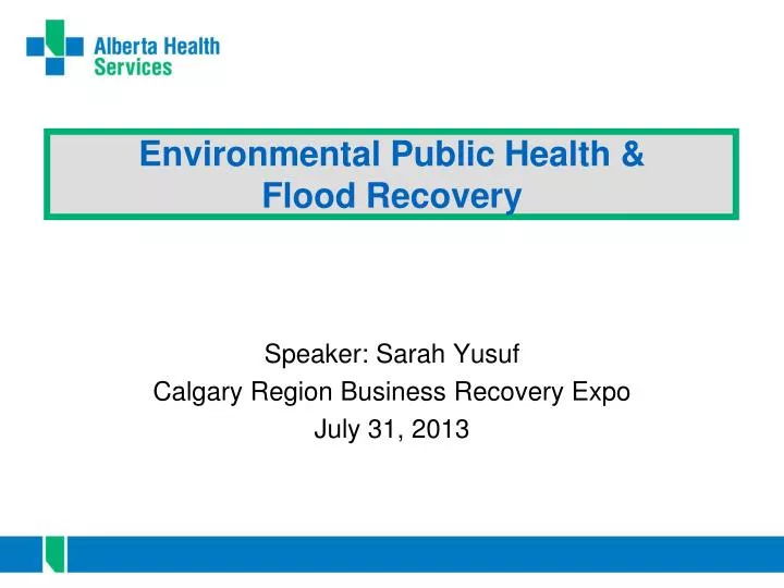 environmental public health flood recovery
