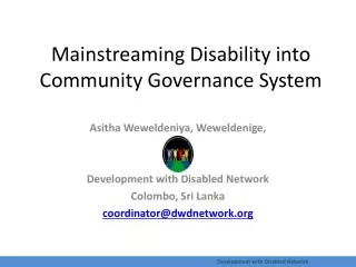 Mainstreaming Disability into Community Governance System