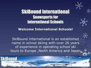 SkiBound International Snowsports for International Schools