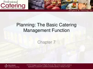 Planning: The Basic Catering Management Function