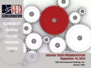 SED/GA TECH PRESENTATION September 10, 2012