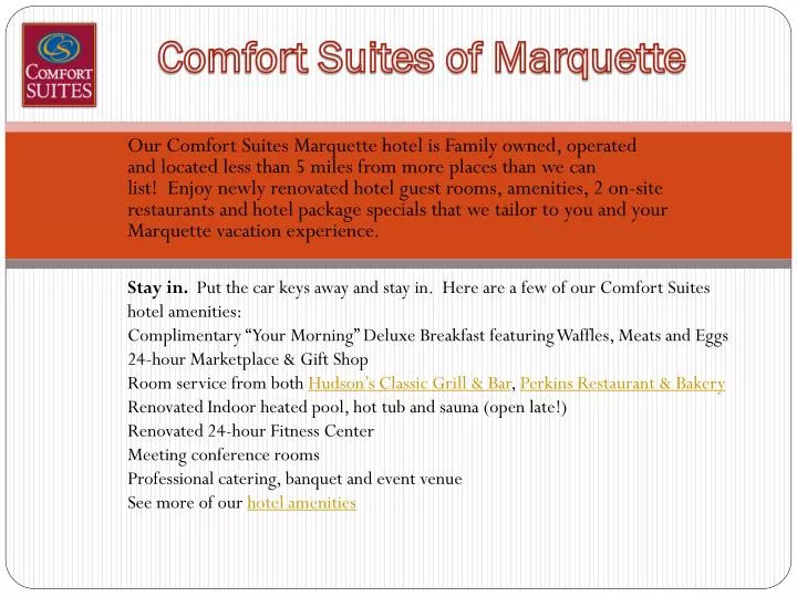 comfort suites of marquette