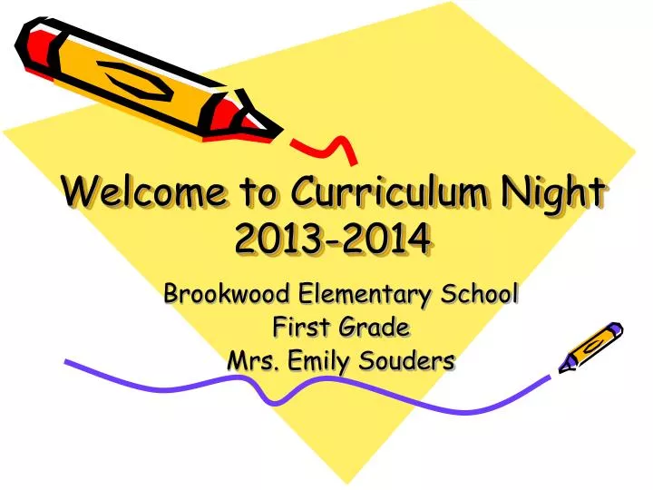 welcome to curriculum night 2013 2014