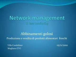 Network management III fase monitoring