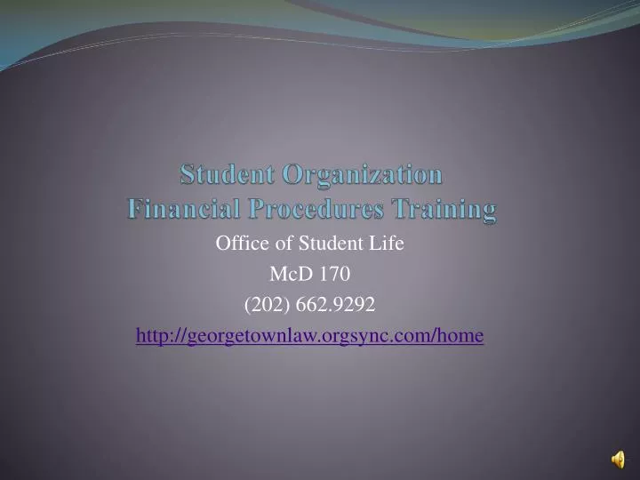 student organization financial procedures training