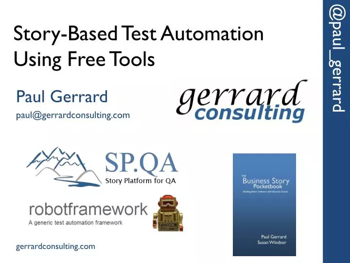 story based test automation using free tools