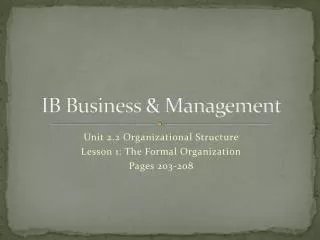 ib business management