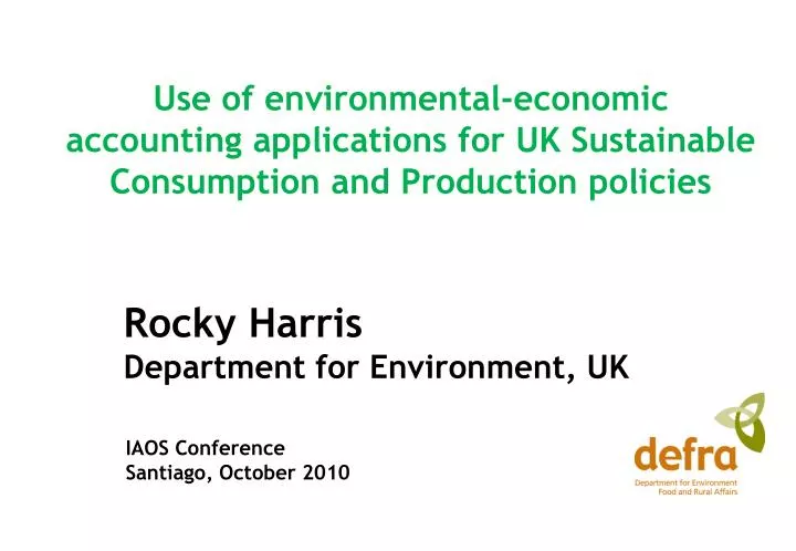 rocky harris department for environment uk