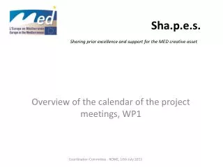 Sha.p.e.s . Sharing prior excellence and support for the MED creative asset