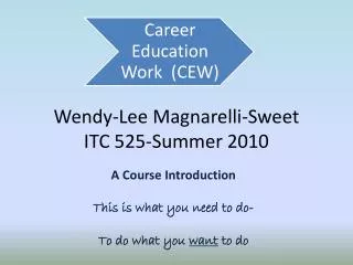 Wendy-Lee Magnarelli -Sweet ITC 525-Summer 2010