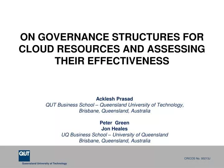 on governance structures for cloud resources and assessing their effectiveness