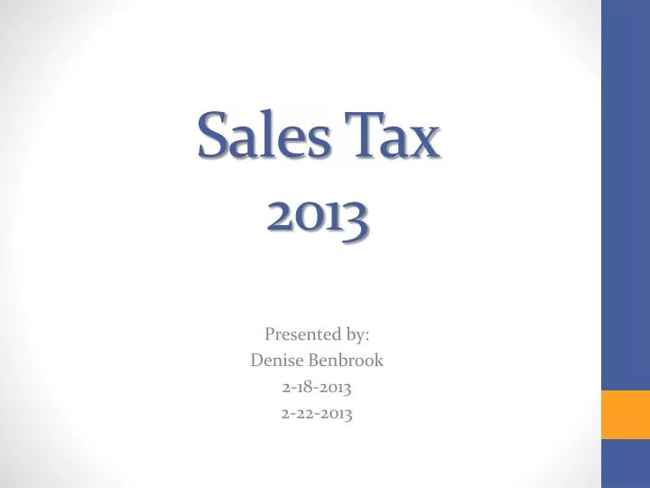 sales tax 2013