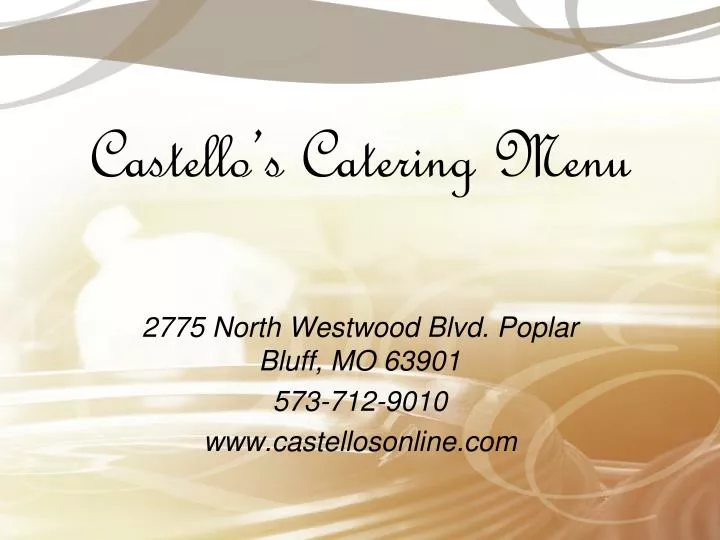 castello s catering menu