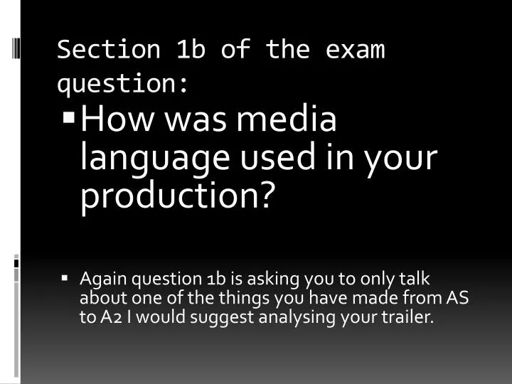 section 1b of the exam question