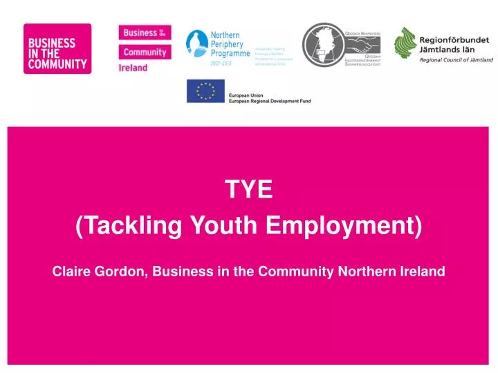 tye tackling youth employment claire gordon business in the community northern ireland