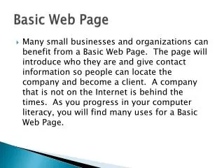 Basic Web Page