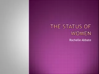 The Status of Women