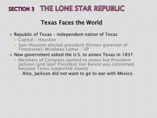 section 3 the lone star republic