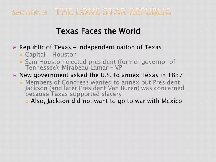 section 3 the lone star republic