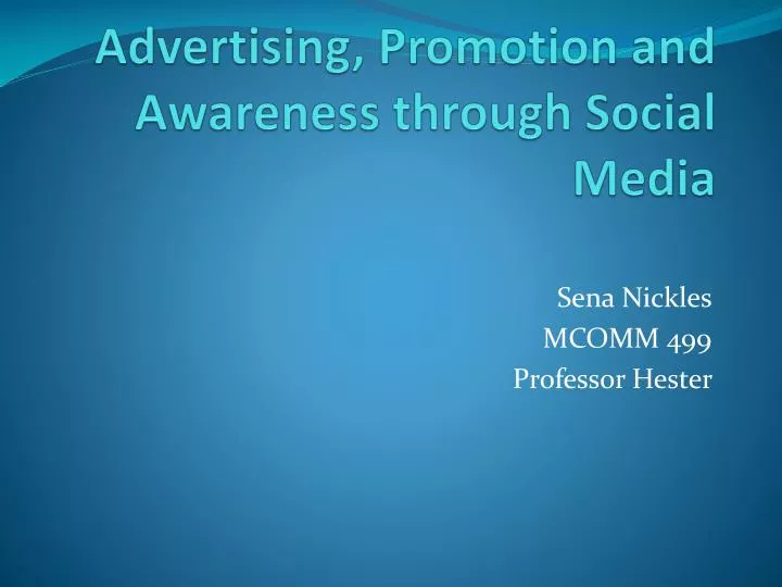 advertising promotion and awareness through social media